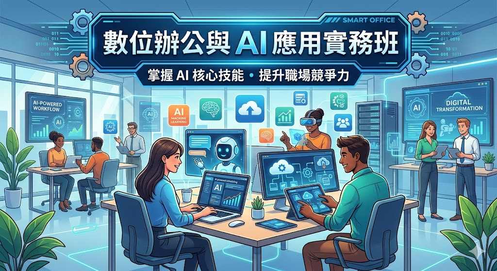 【免費就業輔導班】數位辦公與AI應用實務班